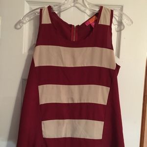Tan and maroon striped tank